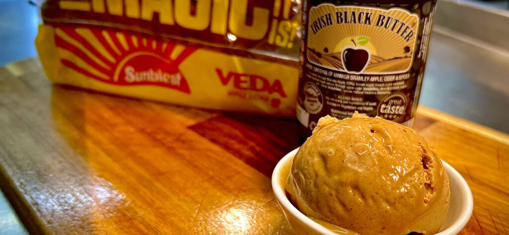 Irish black butter and Veda ice cream