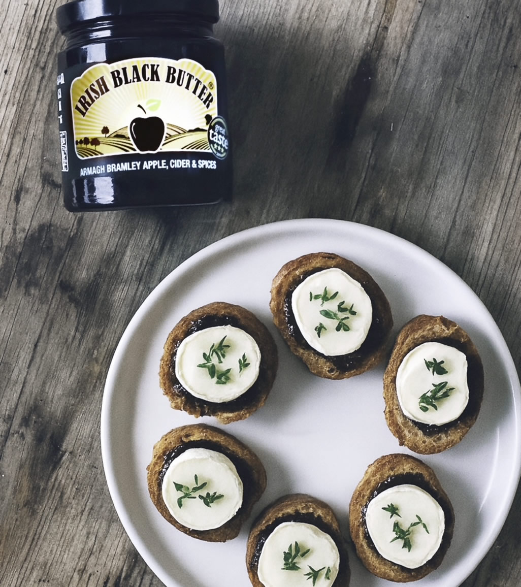 Goats cheese crostini & Irish Black Butter